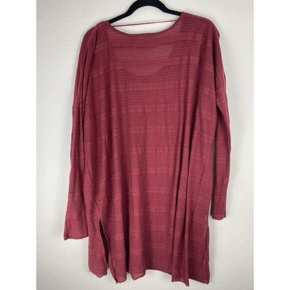 Free People FP Beach Womens Coverup OS One Size Red Long Sleeve Lightweight - Picture 2 of 7